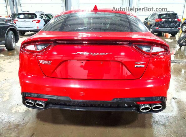 KNAE35LC6M6092134 2021 KIA STINGER Red Widok z tyłu