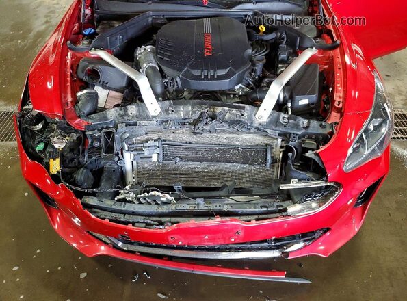 KNAE35LC6M6092134 2021 KIA STINGER Red Widok wnętrza z tyłu