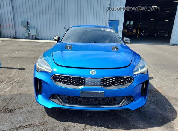 KNAE35LC7J6027644 2018 KIA STINGER Blue Դիմացի տեսք