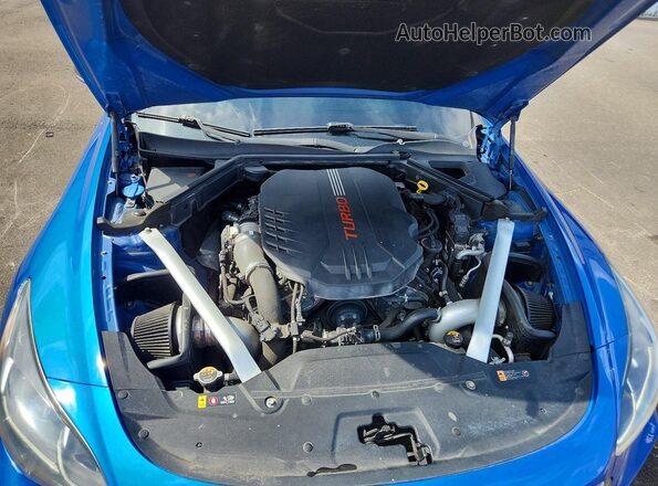 KNAE35LC7J6027644 2018 KIA STINGER Blue Շարժիչի բաժամունքի տեսք
