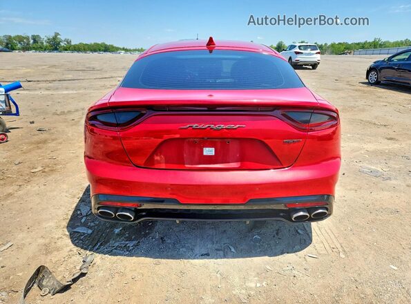 KNAE35LCXK6067931 2019 KIA STINGER Red Widok z tyłu