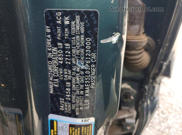 KNAE35LD3P6123000 2023 KIA STINGER Green Engine compartment view