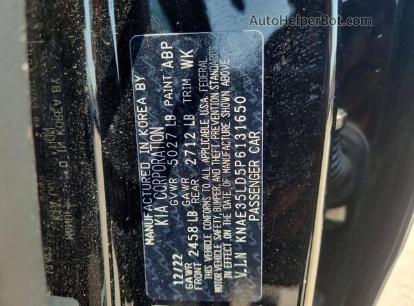 KNAE35LD5P6131650 2023 KIA STINGER Black Շարժիչի բաժամունքի տեսք