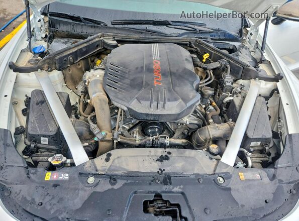KNAE45LC0L6072599 2020 KIA STINGER White Widok wnętrza z tyłu