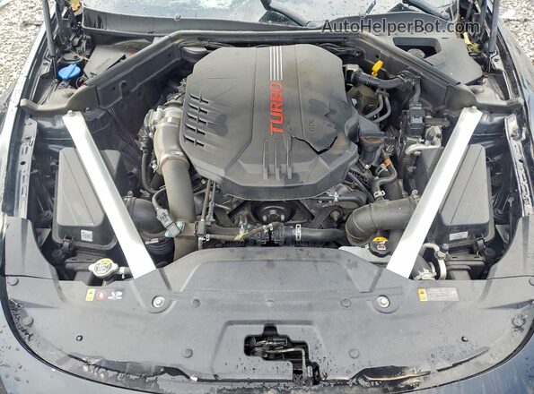 KNAE45LC6M6087903 2021 KIA STINGER Black Вид задньої частини салону