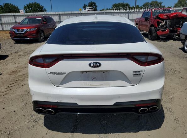 KNAE45LC7K6061551 2019 KIA STINGER White Вид ззаду