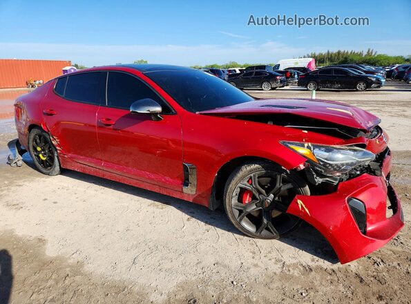 KNAE45LCXJ6031877 2018 KIA STINGER Red Delantero derecho