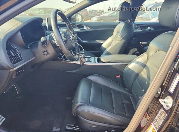 KNAE55LC1L6074231 2020 KIA STINGER Black Widok wnętrza z przodu