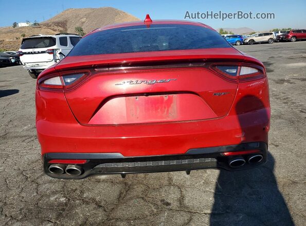 KNAE55LC3K6060152 2019 KIA STINGER Red Widok z tyłu