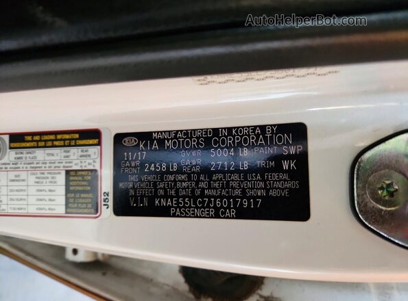 KNAE55LC7J6017917 2018 KIA STINGER White Вид підкапотного простору