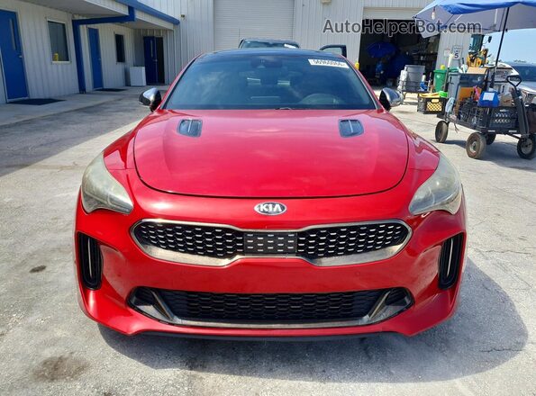 KNAE55LC8J6012872 2018 KIA STINGER Red წინა ხედი