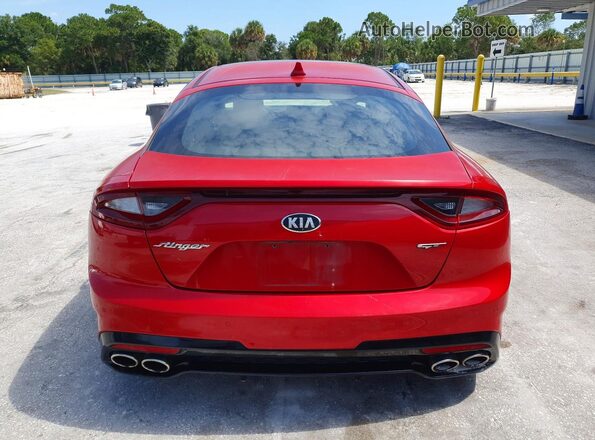 KNAE55LC8J6012872 2018 KIA STINGER Red უკანა ხედი