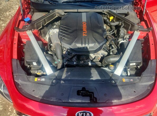 KNAE55LC8J6034466 2018 KIA STINGER Red უკანა სალონის ხედი