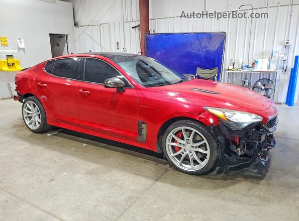 KNAE55LC9J6023329 2018 KIA STINGER Красный Передняя правая четверть