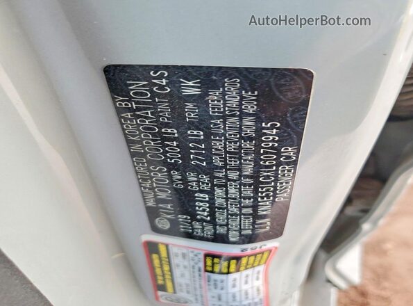 KNAE55LCXL6079945 2020 KIA STINGER Gray Widok komory silnika