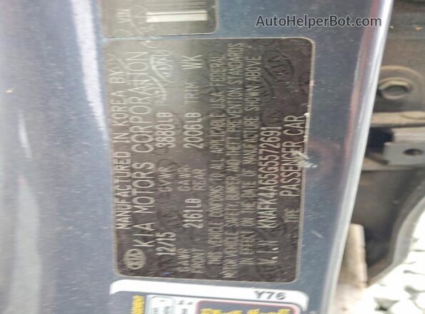 KNAFK4A65G5572691 2016 KIA FORTE Blue Շարժիչի բաժամունքի տեսք