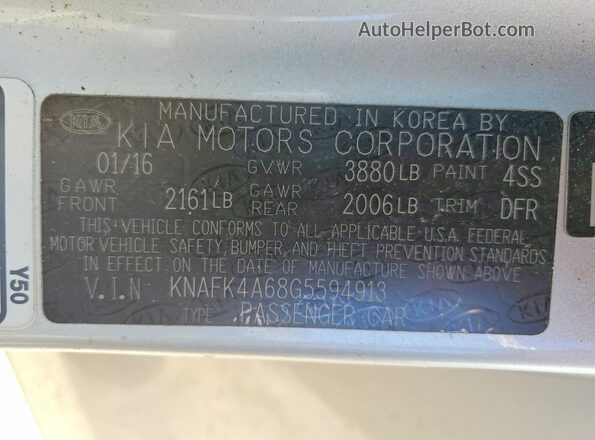 KNAFK4A68G5594913 2016 KIA FORTE Silver Widok komory silnika