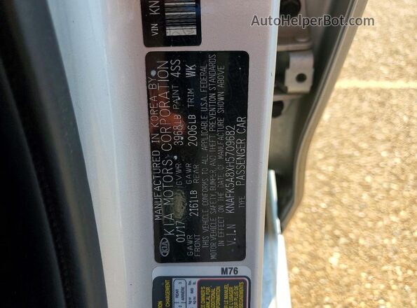 KNAFK5A8XH5709682 2017 KIA FORTE Silver 