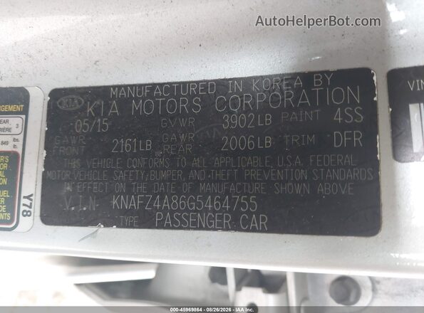 KNAFZ4A86G5464755 2016 KIA FORTE White Widok komory silnika