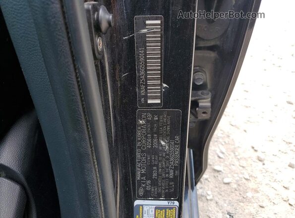 KNAFZ5A36G5590141 2016 KIA FORTE Black Вид наклейки з VIN-кодом