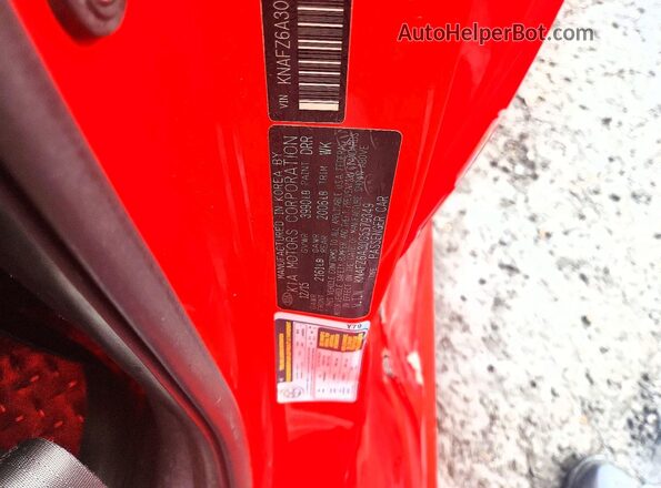 KNAFZ6A30G5579349 2016 KIA FORTE Red Շարժիչի բաժամունքի տեսք