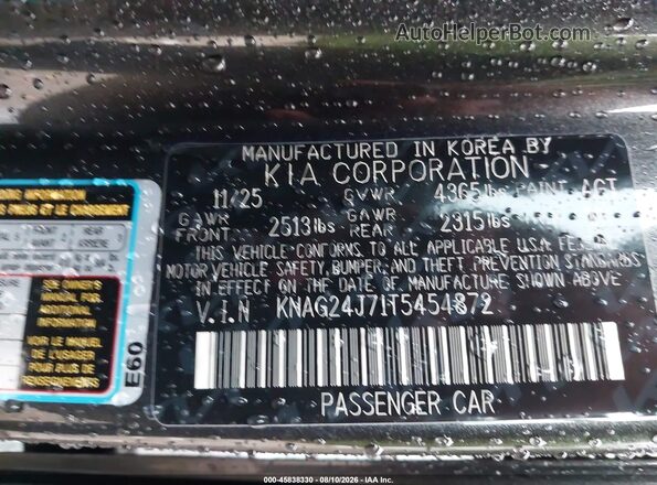 KNAG24J71T5454872 2026 KIA K5 Gray Vista del compartimento del motor