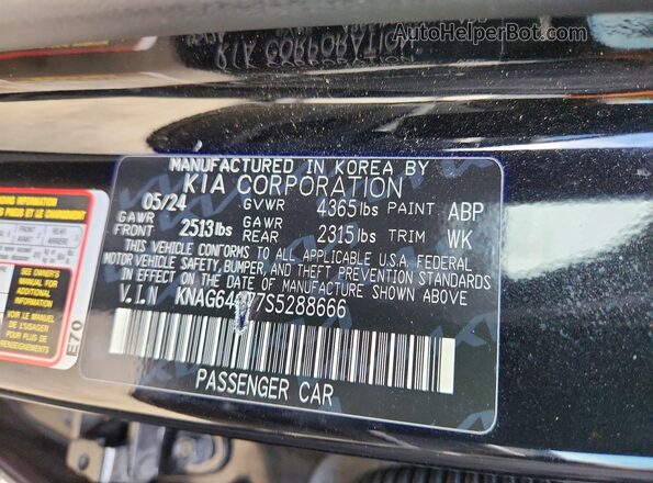KNAG64J77S5288666 2025 KIA K5 Black 