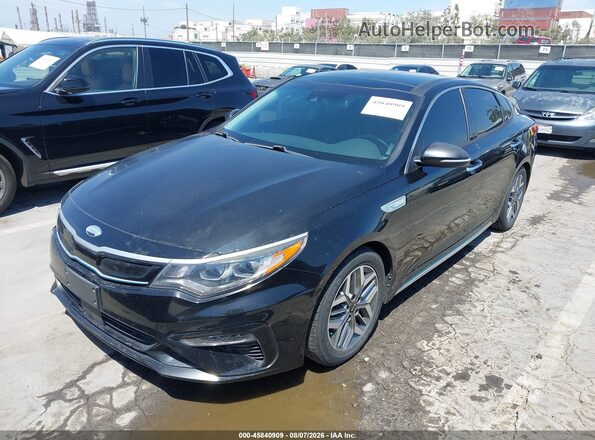 KNAGU4LE0L5037636 2020 KIA OPTIMA HYBRID Black წინა მარცხენა ხედი სამი მეოთხედიდან