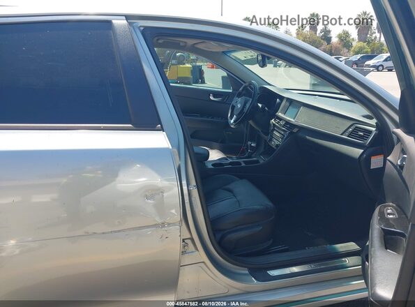 KNAGV4LD8J5021895 2018 KIA OPTIMA PLUG-IN HYBRID Gray წინა სალონის ხედი