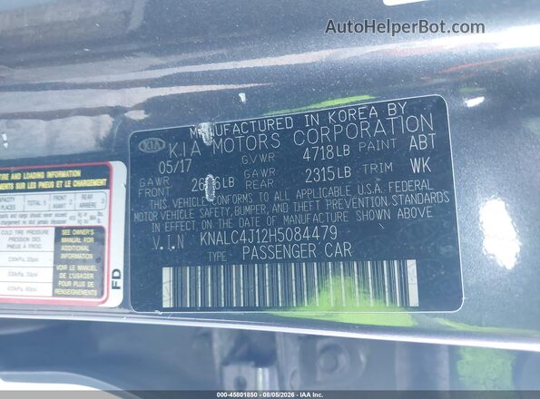 KNALC4J12H5084479 2017 KIA CADENZA Gray Engine compartment view