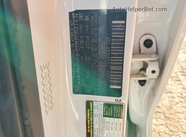 KNALC4J17H5069105 2017 KIA CADENZA White Engine compartment view