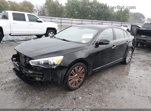 KNALN4D75G5215221 2016 KIA CADENZA Black Vista tres cuartos delantera izquierda