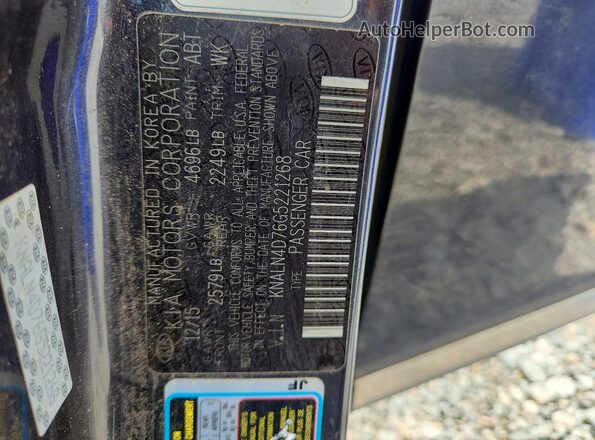 KNALN4D76G5221268 2016 KIA CADENZA Black Vista de la etiqueta del VIN