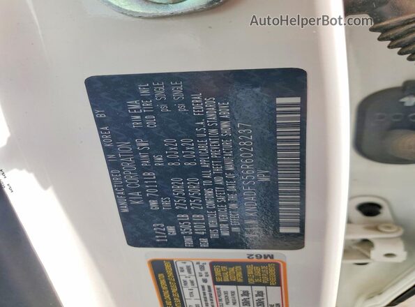 KNDADFS56R6028237 2024 KIA EV9 White VIN კოდის სტიკერის ხედი
