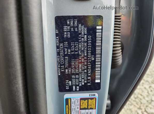 KNDAEFS58R6039950 2024 KIA EV9 Серый Панорамный вид салона 360°