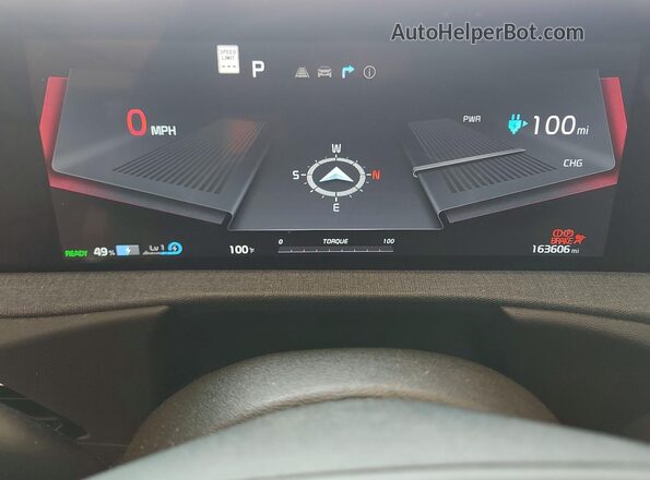 KNDC34LA5P5604396 2023 KIA EV6 Red ხელსაწყოთა პანელის ხედი
