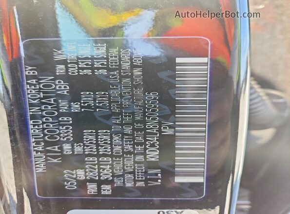 KNDC34LA8N5059596 2022 KIA EV6 Black Widok komory silnika