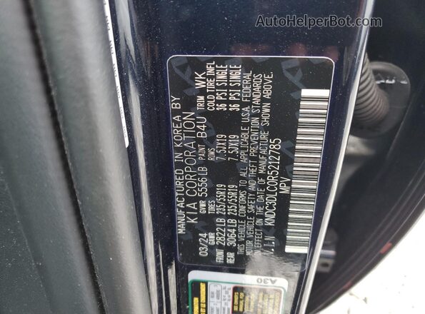KNDC3DLC0R5212785 2024 KIA EV6 Blue Սալոնի 360 աստիճան տեսք