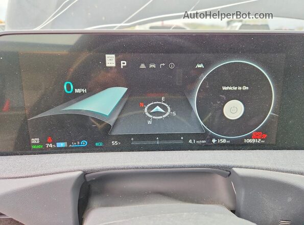 KNDC3DLC5N5030610 2022 KIA EV6 Blue Instrument cluster view