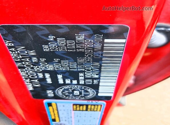 KNDC4DLC6R5197819 2024 KIA EV6 Red Vista interior de 360 grados