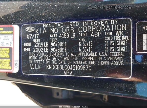 KNDCB3LC0J5109870 2018 KIA NIRO Black Вид підкапотного простору