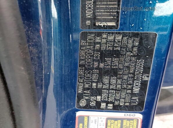 KNDCB3LC0J5205515 2018 KIA NIRO Blue Engine compartment view
