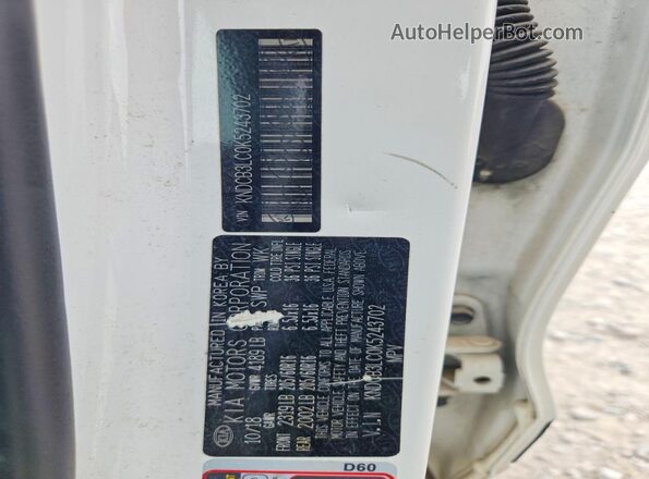 KNDCB3LC0K5243702 2019 KIA NIRO White Вид підкапотного простору