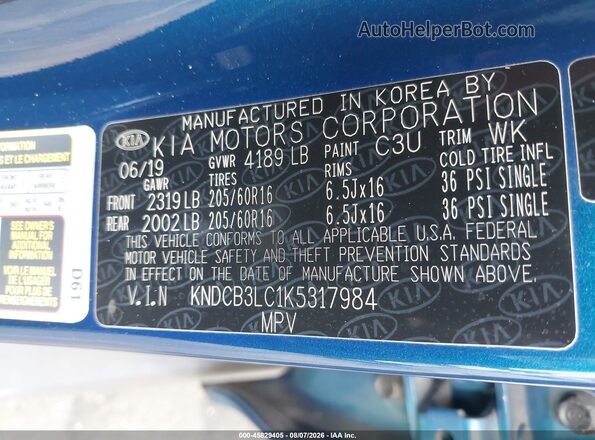 KNDCB3LC1K5317984 2019 KIA NIRO Синий Вид подкапотного пространства