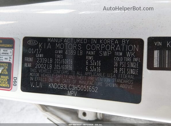 KNDCB3LC3H5051652 2017 KIA NIRO White Engine compartment view