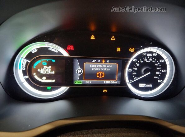 KNDCB3LC3H5063848 2017 KIA NIRO Black Вид щитка приладів
