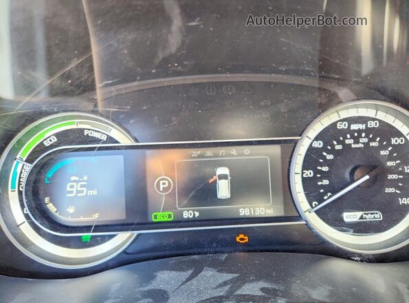 KNDCB3LC4J5204545 2018 KIA NIRO White Widok zestawu wskaźników
