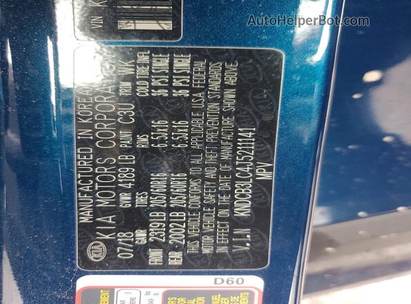 KNDCB3LC4J5211141 2018 KIA NIRO Blue Вид підкапотного простору