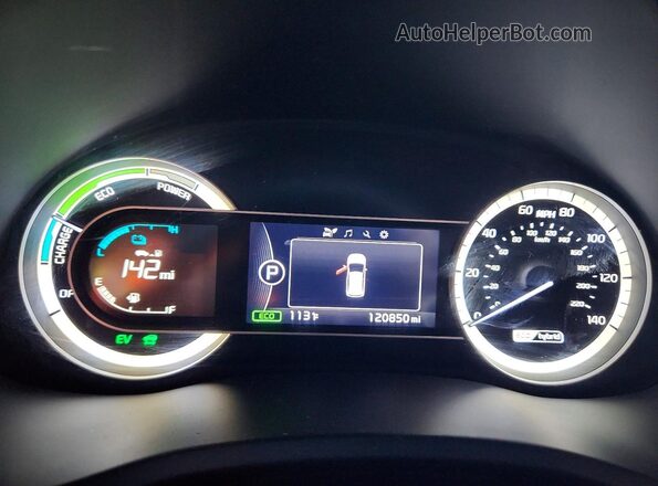 KNDCB3LC4K5265153 2019 KIA NIRO White ხელსაწყოთა პანელის ხედი