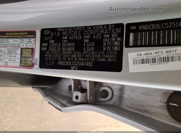 KNDCB3LC5J5147482 2018 KIA NIRO Silver Շարժիչի բաժամունքի տեսք
